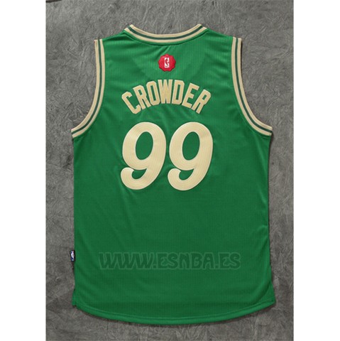 Camiseta Navidad 2015 Boston Celtics Jae Crowder #99 Verde